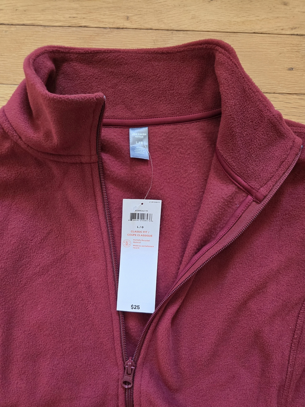 Womens Microfleece Full-Zip Lightweight Jacket - Raspberry - Picture 4 of 4